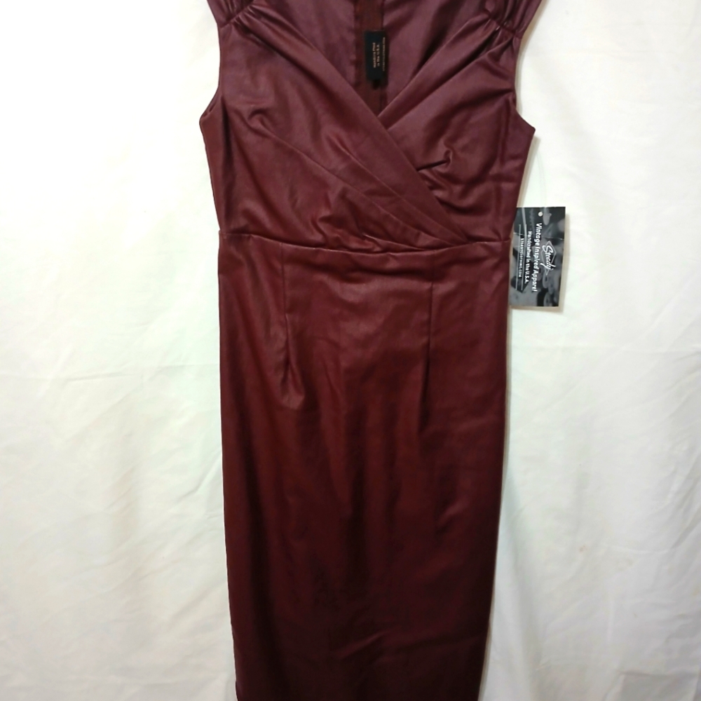 NWT STEADY VEGAN LEATHER DRESS BODYCON SZ SMALL